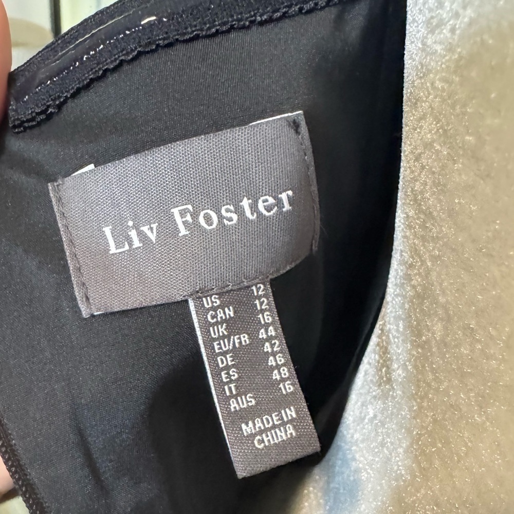 NWT LIV FOSTER ASYMMETRIC HEM SHORT COCKTAIL AND PARTY DRESS BLACK SIZE 12 - Picture 12 of 12